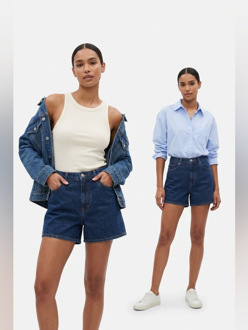 GAP Dark Blue Denim High-Waist Shorts